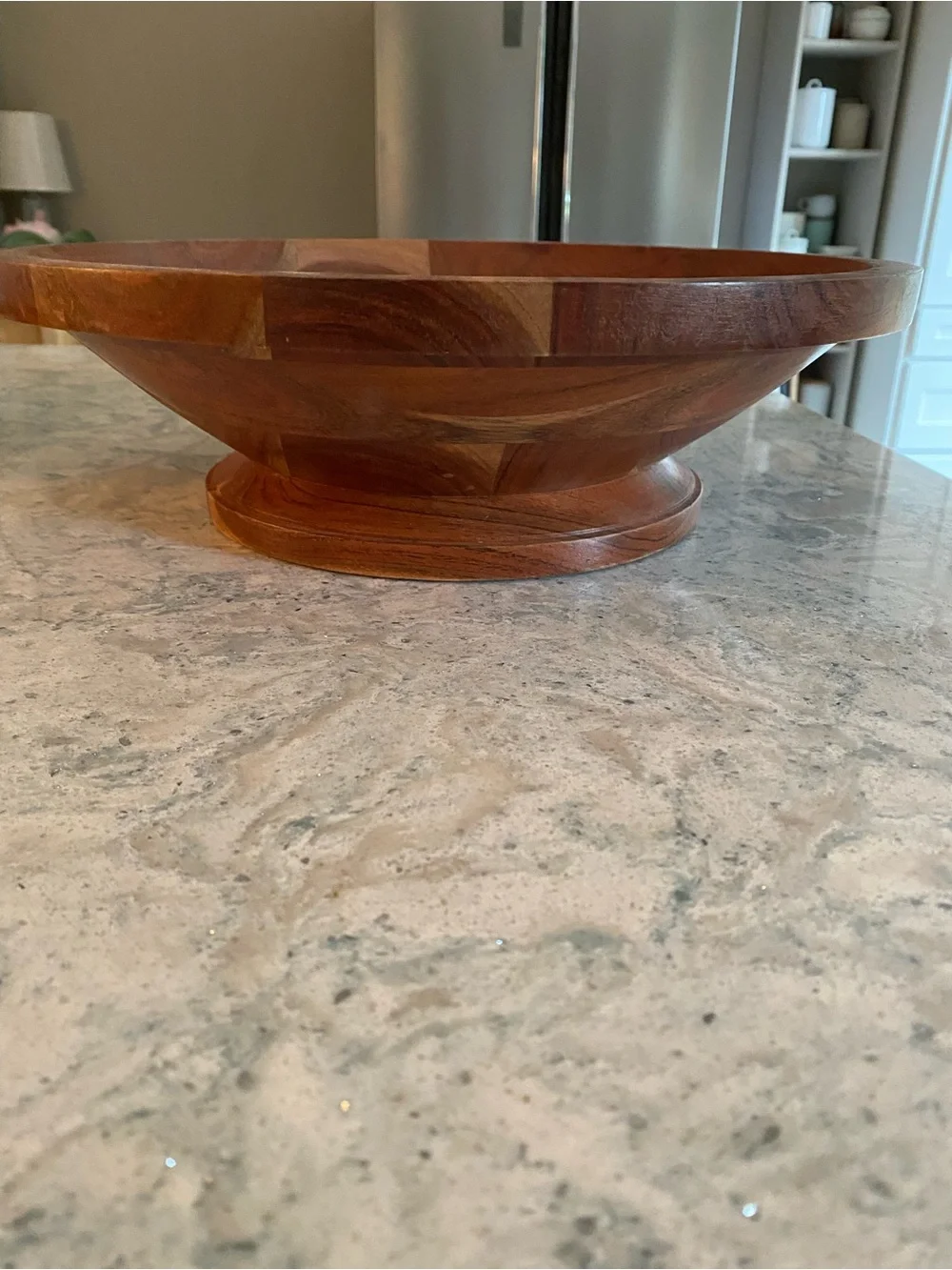 Hearth and Hand Handcrafted Wooden Pedestal Bowl - Warm-red Brown tones
